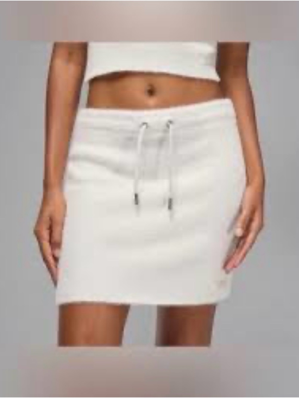 Jordan Cream Drawstring Mini Skirt